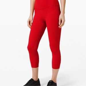 NWT Lululemon Red Base Pace HR Crop 23" Size 10